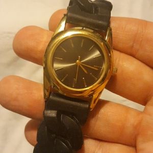 Black rubber band watch free with purchase